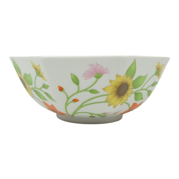 Vintage 1975 Fitz And Floyd Petite Fleur 8.5" Octagonal Serving Bowl Flowers - Picture 2 of 14